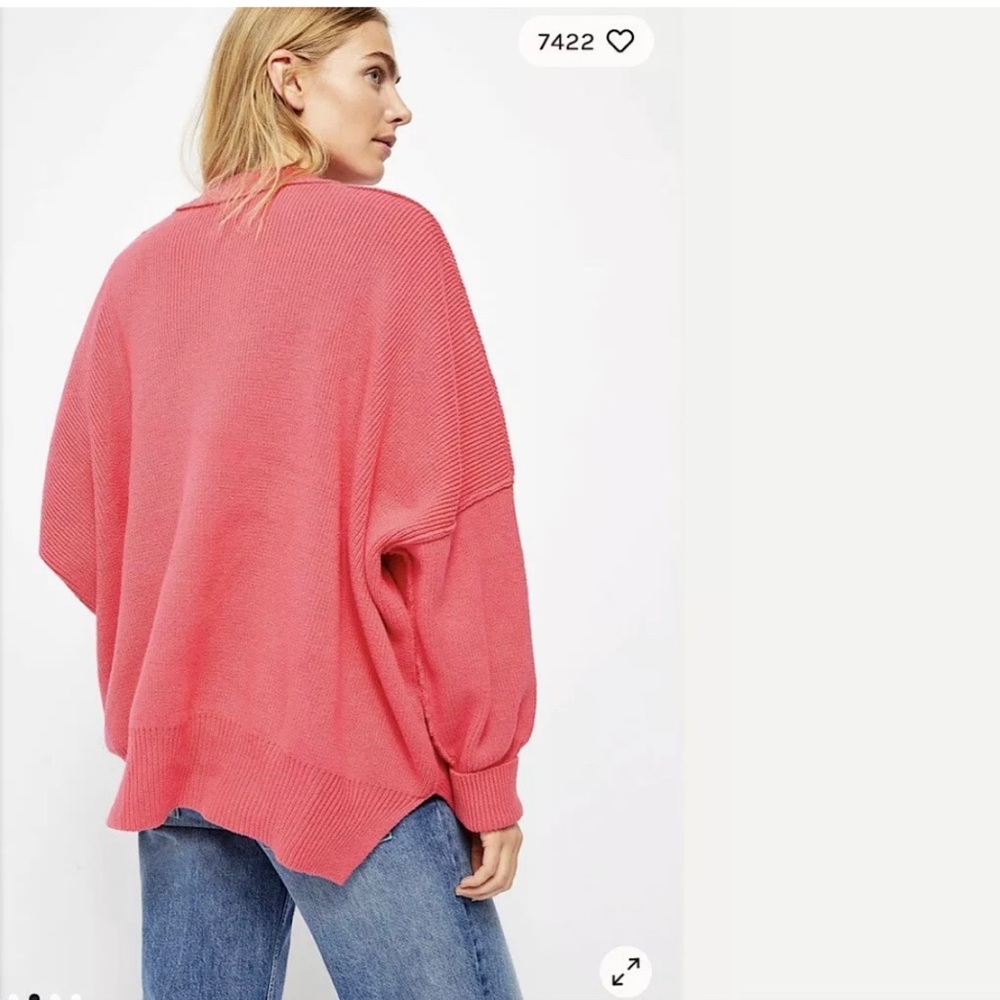 Free People NWT Easy Street Pink Tunic Sweater - Picture 2 of 4